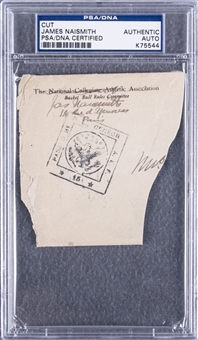 James Naismith Signed Cut Signature (PSA/DNA)